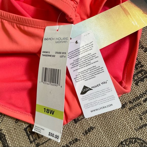 Beach House NWT! Plus Size Tangerine Hayden Side Tie Bikini Bottom Size 18W - Picture 7 of 13
